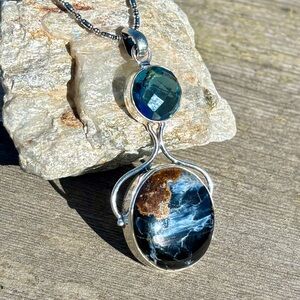 NEW! Pietersite and Topaz Necklace